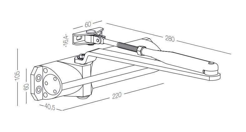 Дотягувач ECO Schulte TS-10D коричневий (Німеччина)