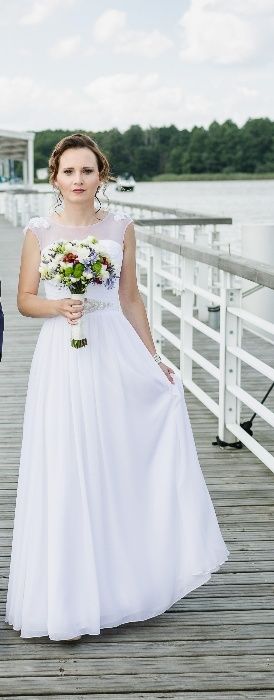 Lekka, zwiewna suknia ślubna, rozm. 34/36