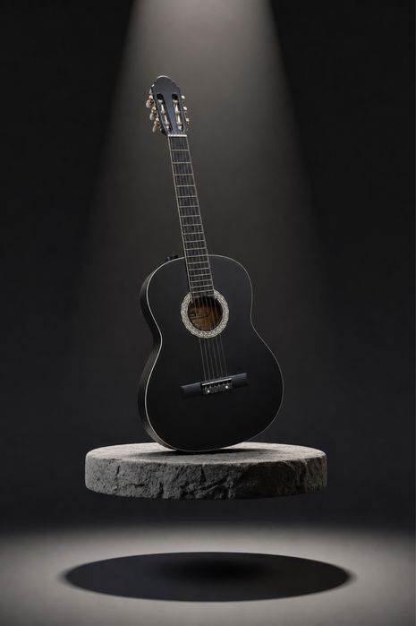Guitarra acústica preta. Nova.