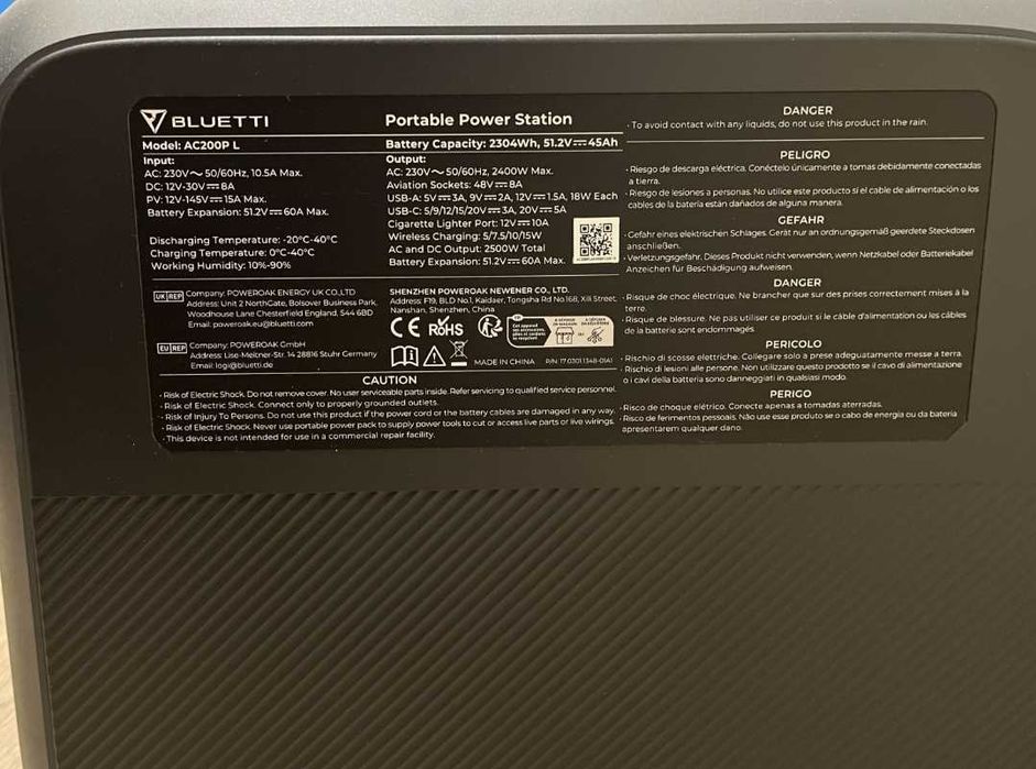Зарядна станція BLUETTI AC200PL 2400Вт/2304Вт/год