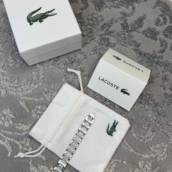 Браслет Lacoste, ласкоста, лакосте срібний, чоловічий