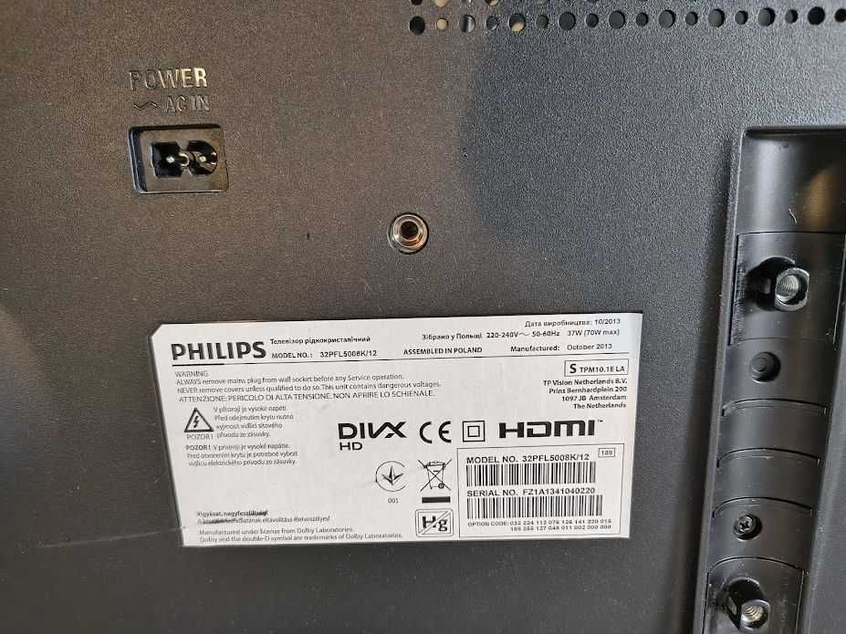 Telewizor 32 cale Philips 32PFL5008K Ambilight z wadą matrycy