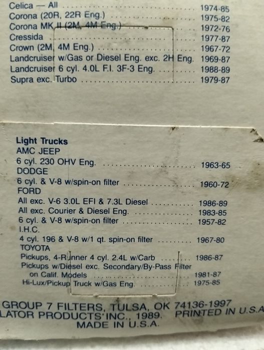 Продам фільтр масляний для автомобілів