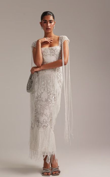 Suknia ślubna z frędzlami ASOS