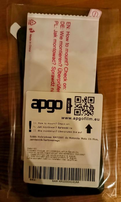 Szkło hybrydowe matowe Motorola Moto E6 plus APGO zamiennik hartowaneg