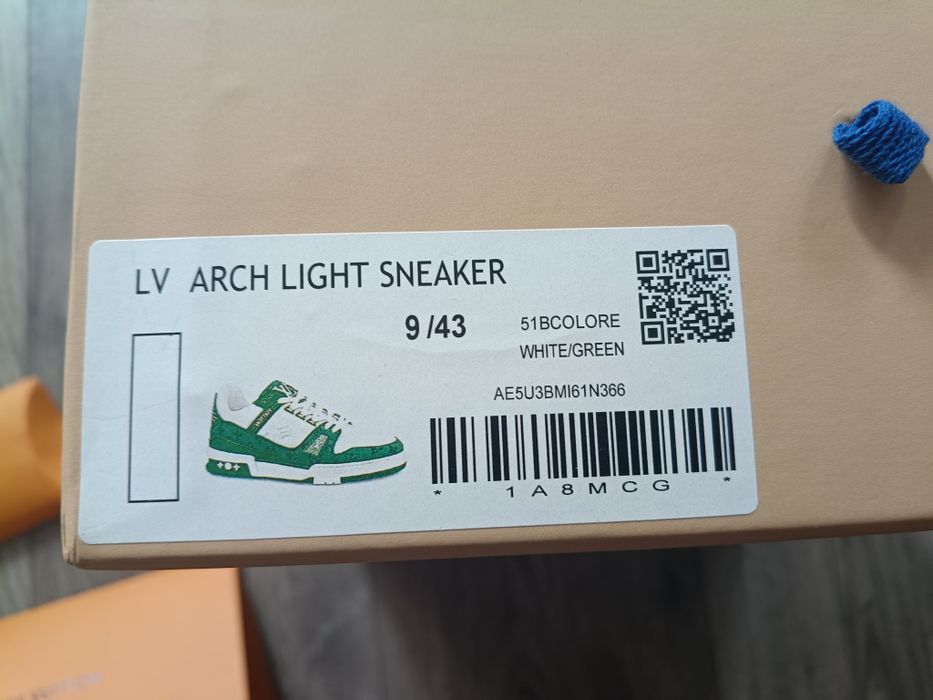 Louis Vuitton Trainer Green Monogram Denim White