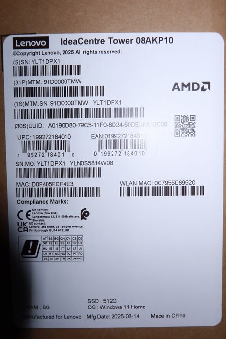 Настільний комп'ютер Lenovo IdeaCentre Tower 08АКР10