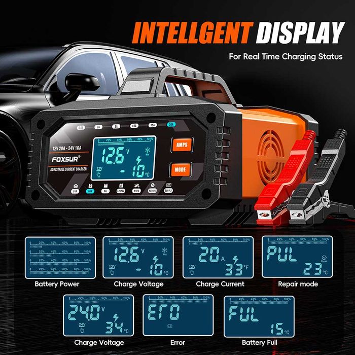 Зарядное устройство Foxsur FAC-200 12V-20A/24V-10A