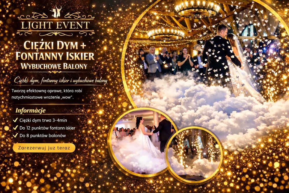Fotolustro/Fotobudka/Wiatraki iskier/Kolorowy dym/Wybuchowe balon