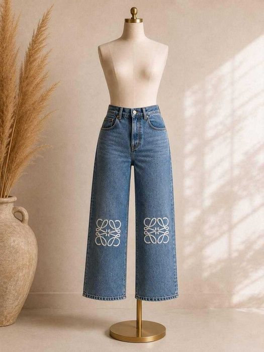 Жіночі джинси Loewe Anagram Wide-Leg Jeans