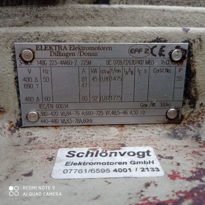 Silnik elektryczny 45kw 1450obr peleciarka pellet