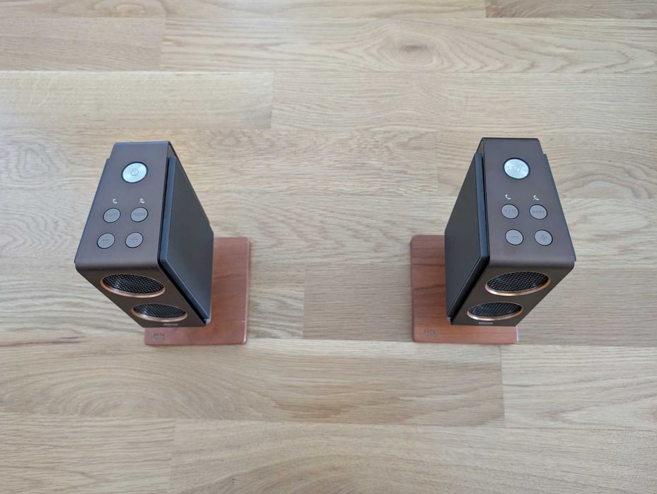 2 Colunas Bluetooth BenQ treVolo 2 + Suportes originais em madeira