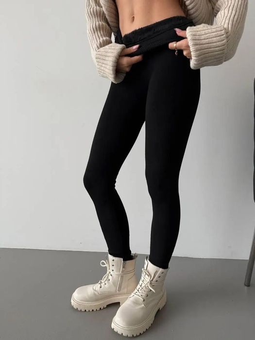 ‼️На хутрі‼️ Термо лосіни жіночі утеплені. Легінси зимові. Гладкі