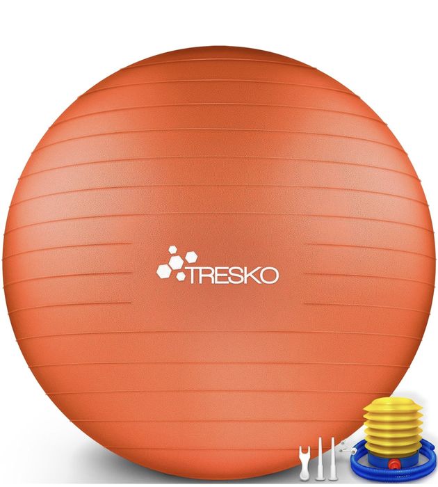 TRESKO® Piłka gimnastyczna, nie zawiera BPA, w zestawie z pompką