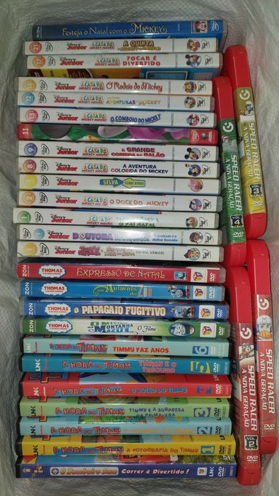 DVD infantis (Disney Junior, Thomas, Timmy, entre outros)