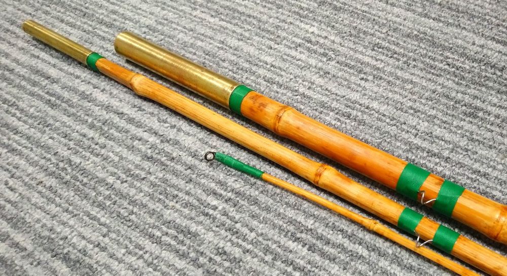 Przepiękna wędka bambusowa odnowiona trzy skladowa 390 cm