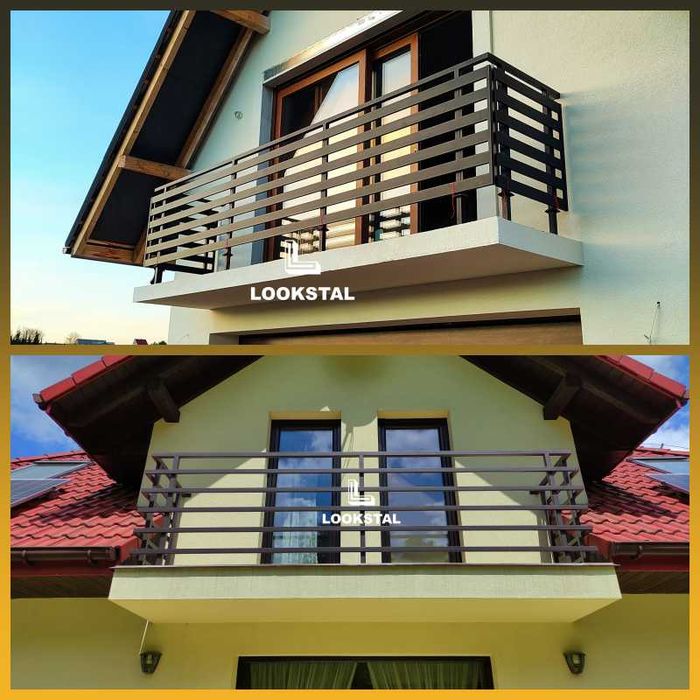 Nowoczesne balustrady francuskie, barierki metalowe balkonowe brama