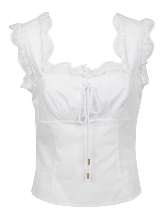 ALBERTA FERRETTI Koronkowy top bez rękawów roz 38