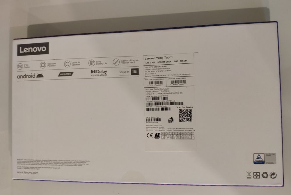 Планшет Lenovo YOGA Tab 11 8/256 GB LTE Storm Grey