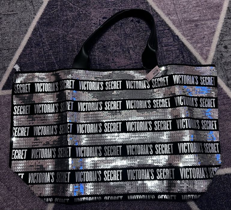 Torba Victoria’s Secret czarno-srebrna