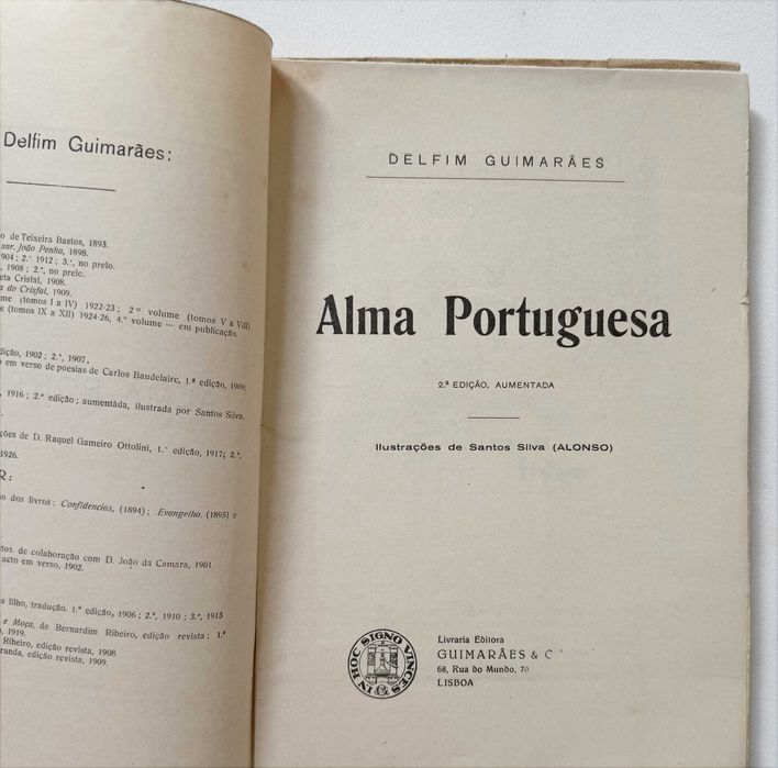 1927, Delfim Guimarães, ALMA PORTUGUESA. 2ª Edição aumentada.