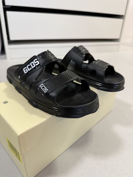 Klapki GCDS rubber slides black czarne 36