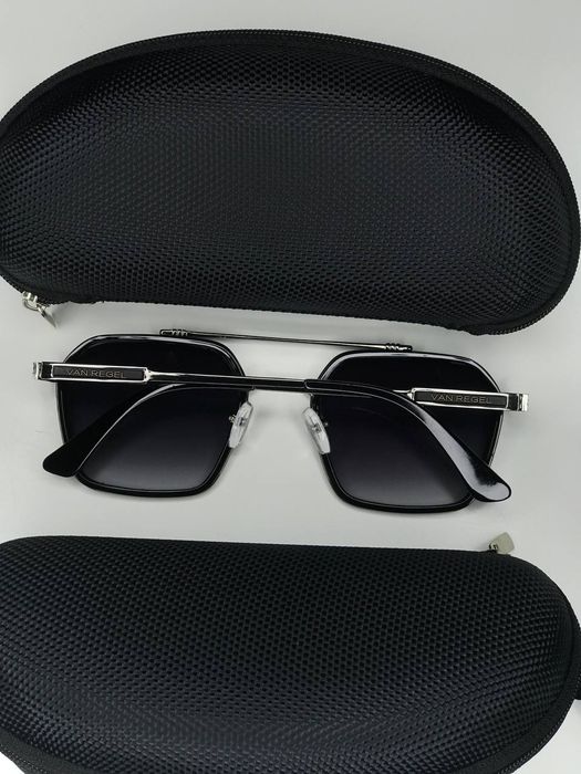 Сонцезахисні окуляри VAN REGEL VR 509 Black Gloss, металева оправа, UV