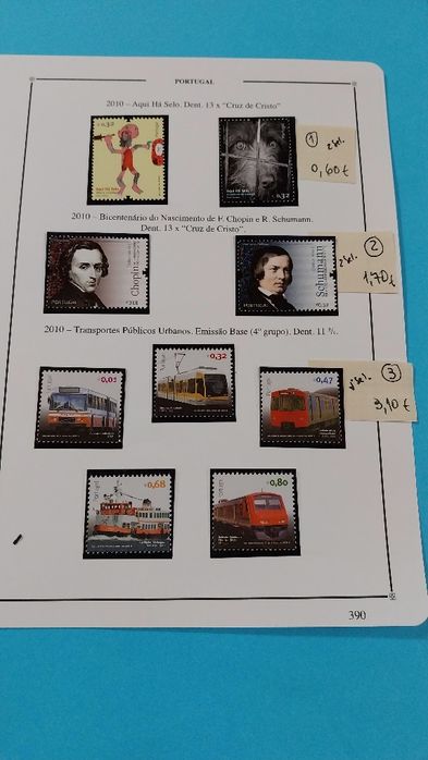 Selos de Portugal Novos c/goma-2010-Ref.1-26/11