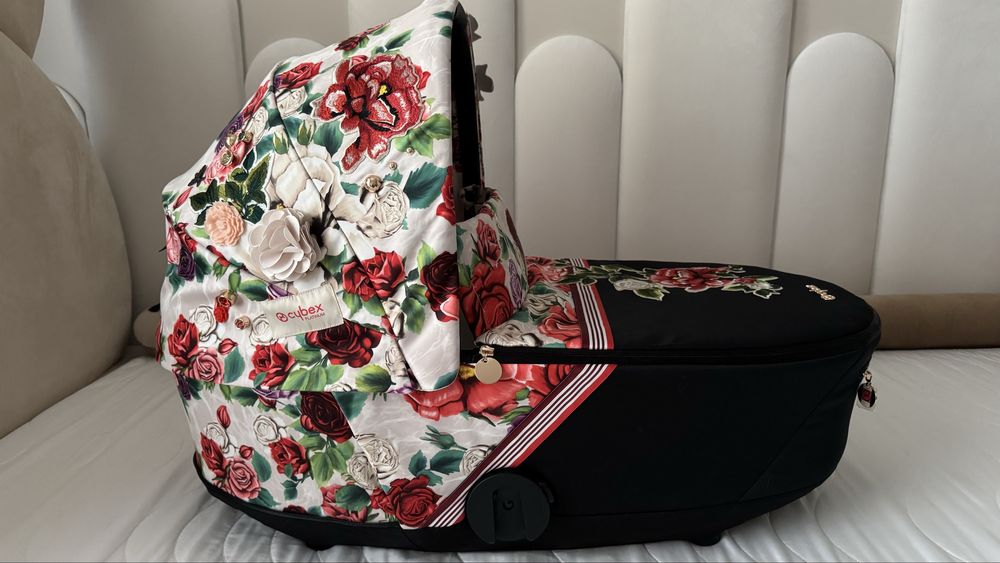 Gondola Mios 3.0 2 tapicerki simply flowers grey/spring blossom light