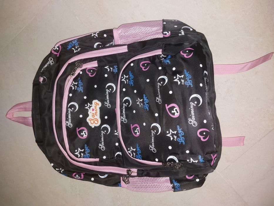 Plecak różowo-czarny duży