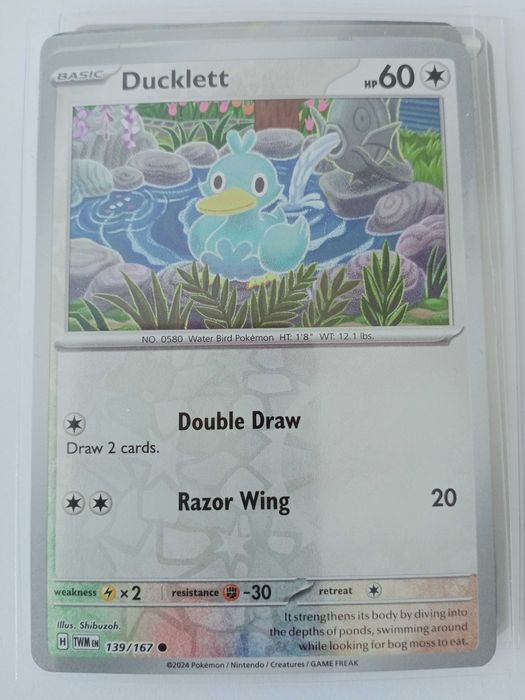 Karta Pokemon Twilight Masquerade 139/167 Ducklett Reverse