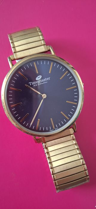 Timemaster męski zegarek z rozciagliwą bransoletką kolor złoty