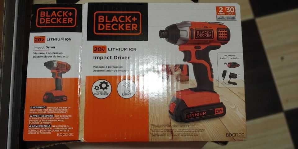 Шуруповерт Гайковерт ударный Black+Decker BDCI20C