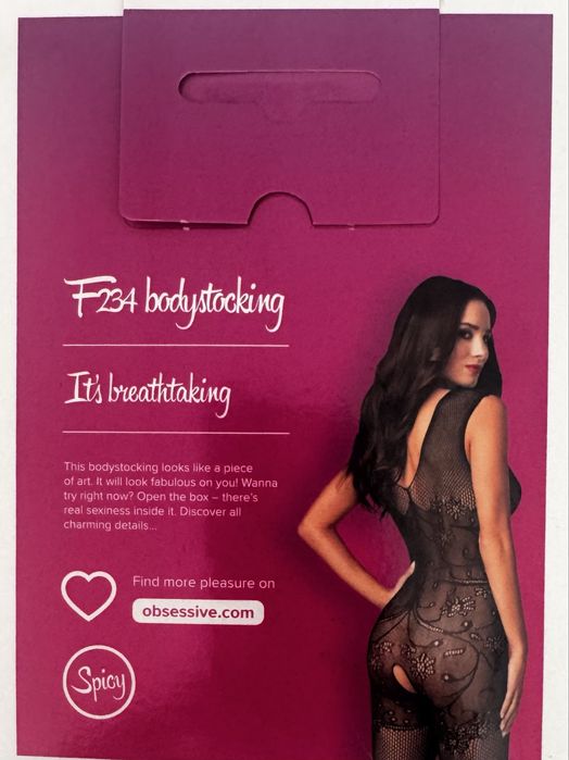 Koronkowe bodystocking Obsessive eleganckie, nowe