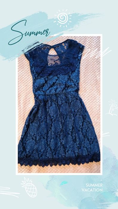 Piękna granatowa sukienka marki Sequin Hearts