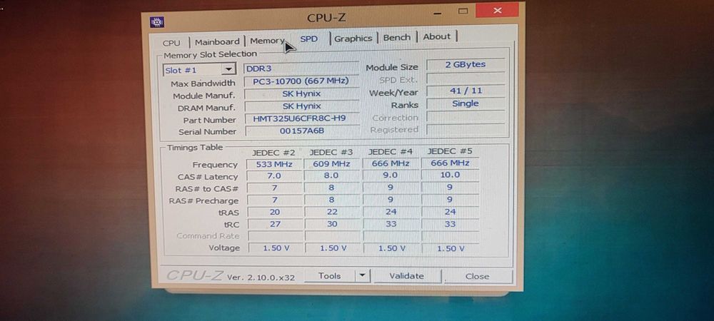 Модуль памяти SK hynix 2 GB DDR3 1333 MHz (HMT325U6CFR8C-H9)