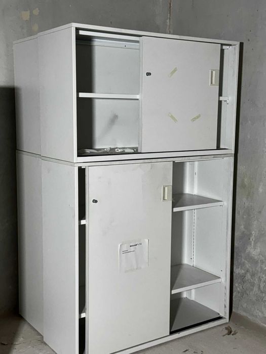 Komoda biała 100x72 komody aktowe regały biurowe metalowe Dynamobel