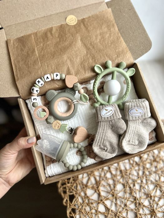 Тримач для пустушки, іменний гризунець, набори на малюків, брязкальце