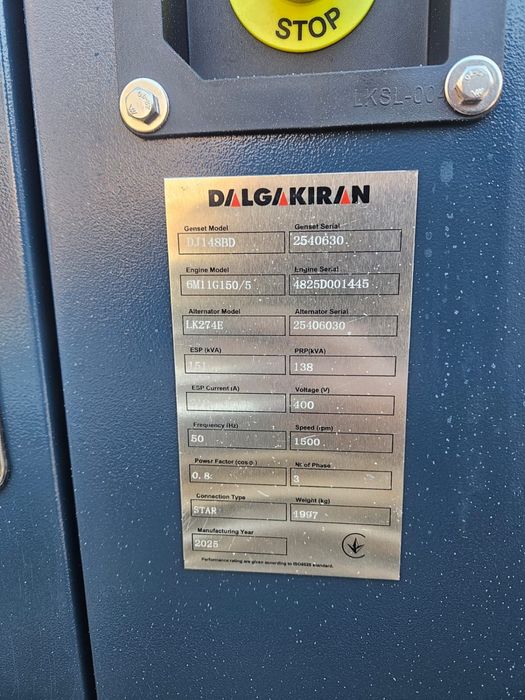 Дизельный Генератор Dalgakiran Dj148bd