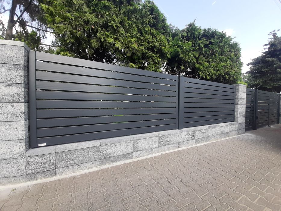 Ogrodzenie, płot, brama przesuwna.