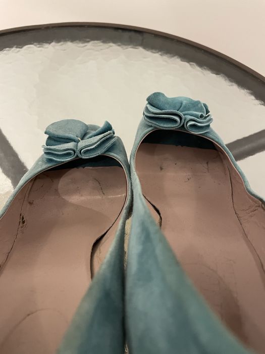 Buty na obcasie turkusowe