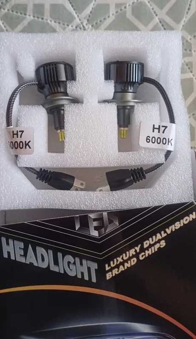 H7 led лампы с охлаждением белый свет 6000k 2шт