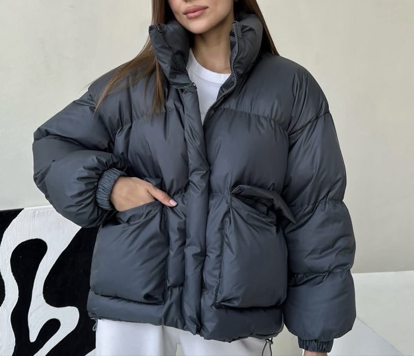 Пуховик укр бренду Buy by me, графіт