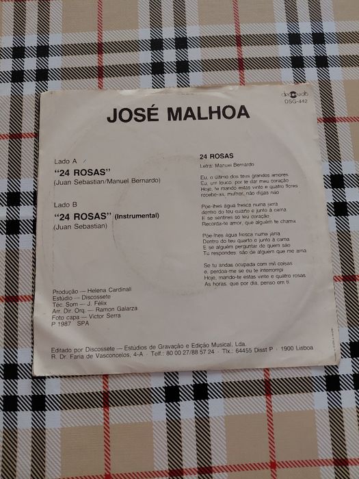 Disco Vinil Single. José Malhoa