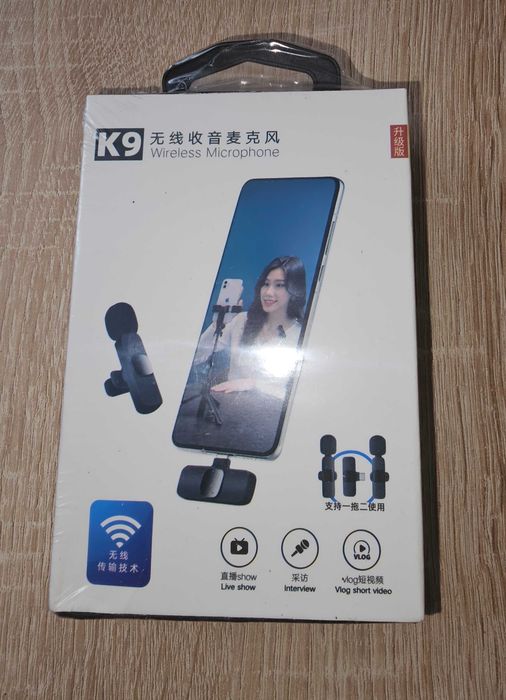 Mikrofon Bezprzewodowy K9 do Telefonu Smartfona Vlog Live USB C