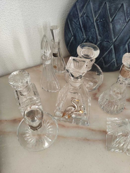 Conjunto 10 frascos perfume em cristal