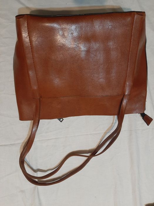 Torba, torebka damska, brązowa, skórzana