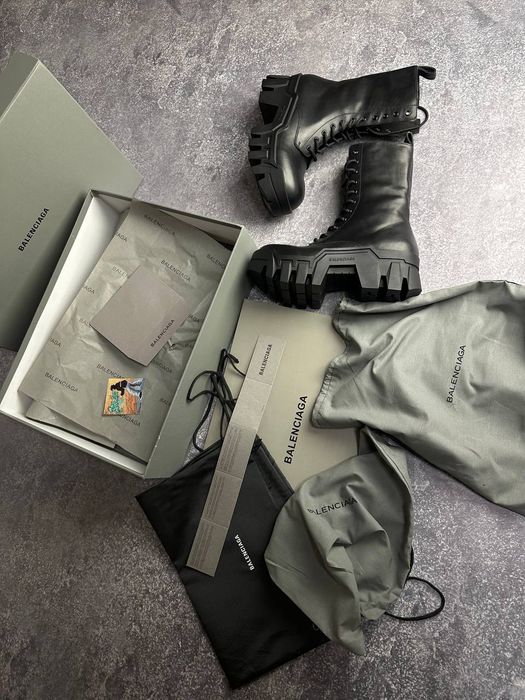 BALENCIAGA BULLDOZER BOOTS leather black 43 44 opium archive