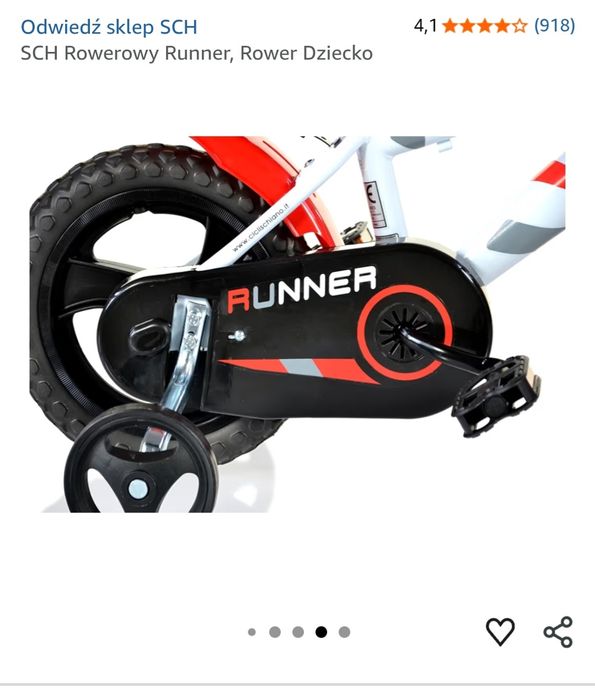 Nowy piękny czerwony  rowerek 14 cali dla dzieci  4-6 lat