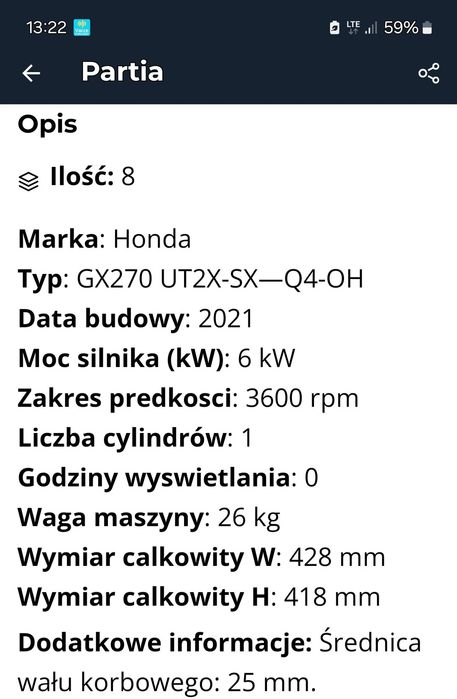 Silnik Honda GX270 ut2x-sx